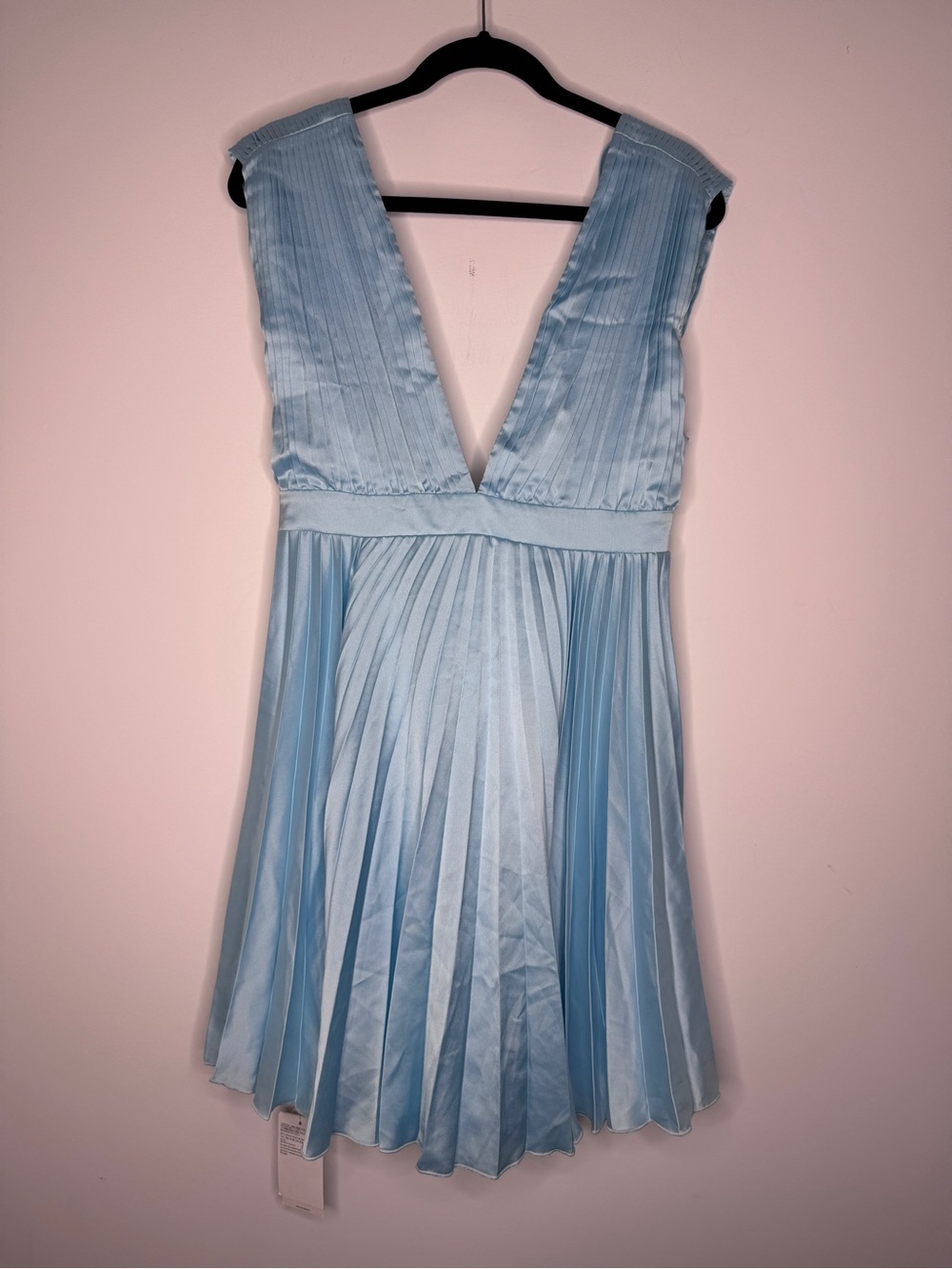 Abercrombie & Fitch Sky Blue Pleated Mini Dress - Picture 4 of 7
